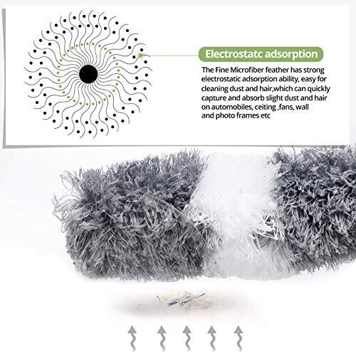 Microfiber Feather Duster Extendable Duster with 100 inches Extra Long Pole,