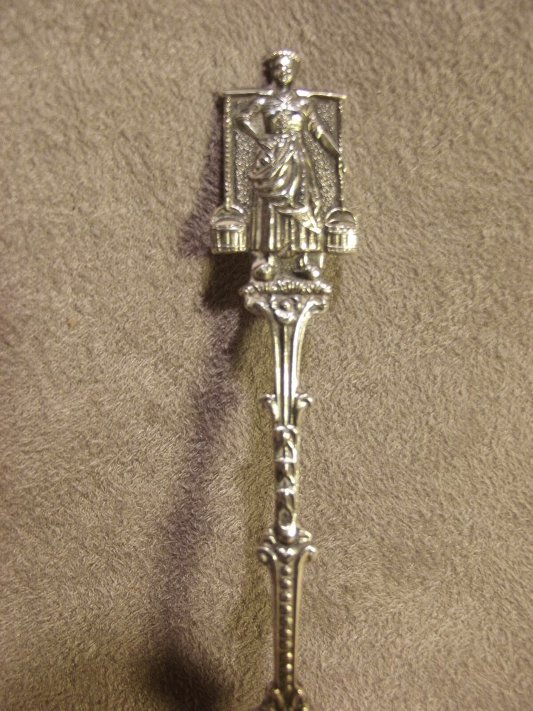 Dutch Silver Souvenir Spoon ~ Dance Scene