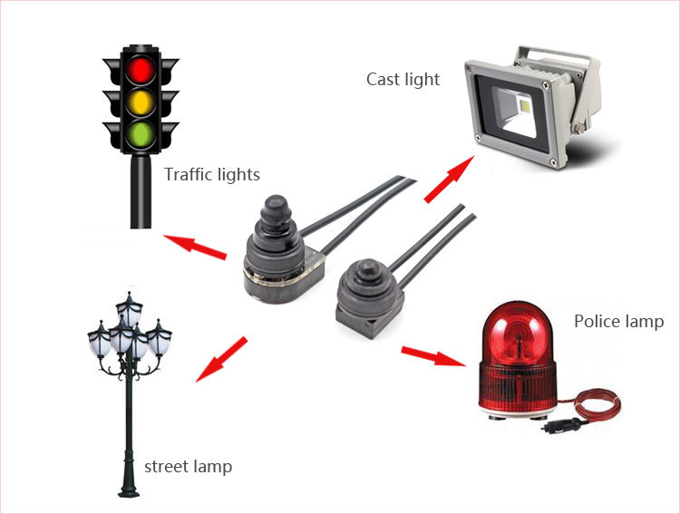 5x 12V Waterproof On-Off Push-Button Switch LED Push Button Switch w/ 4" Leads