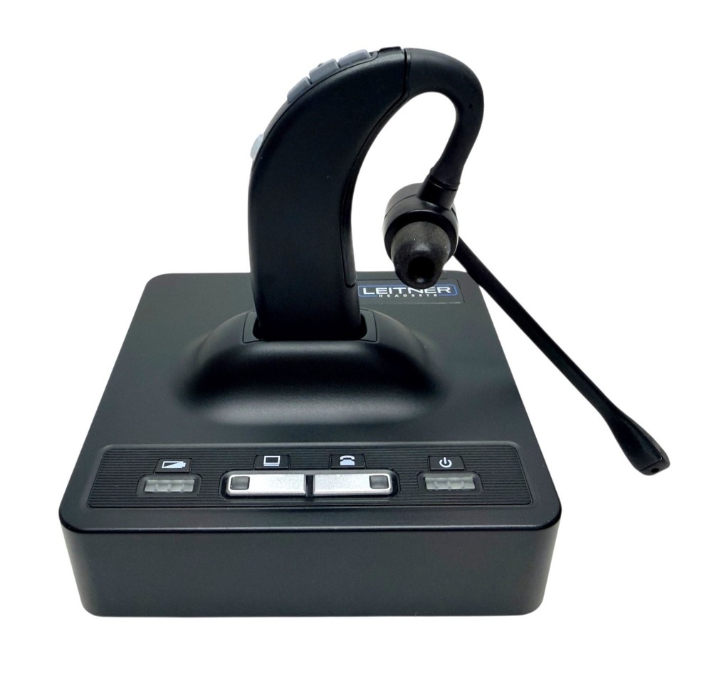 Leitner LH280 On-the-Ear Wireless Headset w/ Instructions & Charging Dock