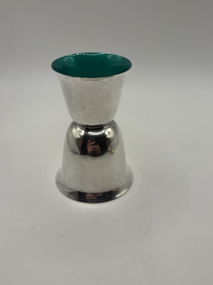 Reed & Barton Red & Green Silver Plated Double Jigger Minor Rim Issues