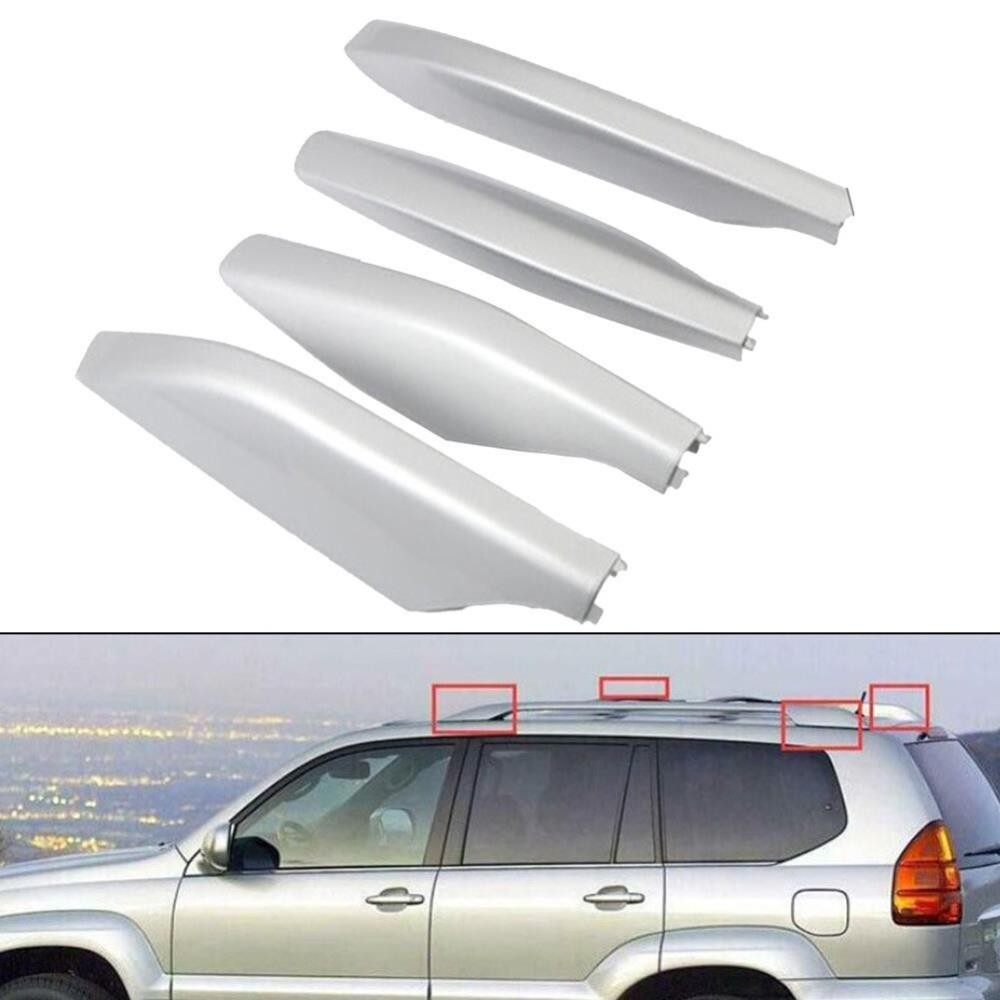 4pc Silver Roof Rack Rail End/Cover Replace/ Shells For Lexus GX470 2003 - 2009⊥