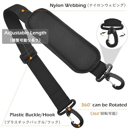Bag Shoulder Strap Replacement Adjustable Strap with 02# Black With Padded