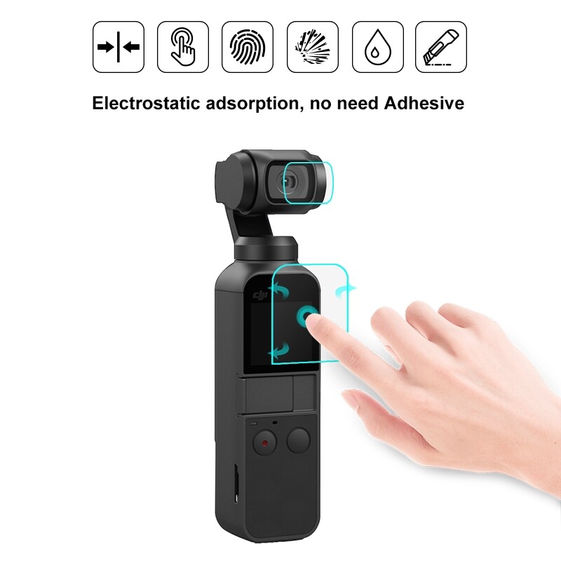 PULUZ HD Tempered Glass Lens Protector + Screen Film for DJI OSMO Pocket Gimbal