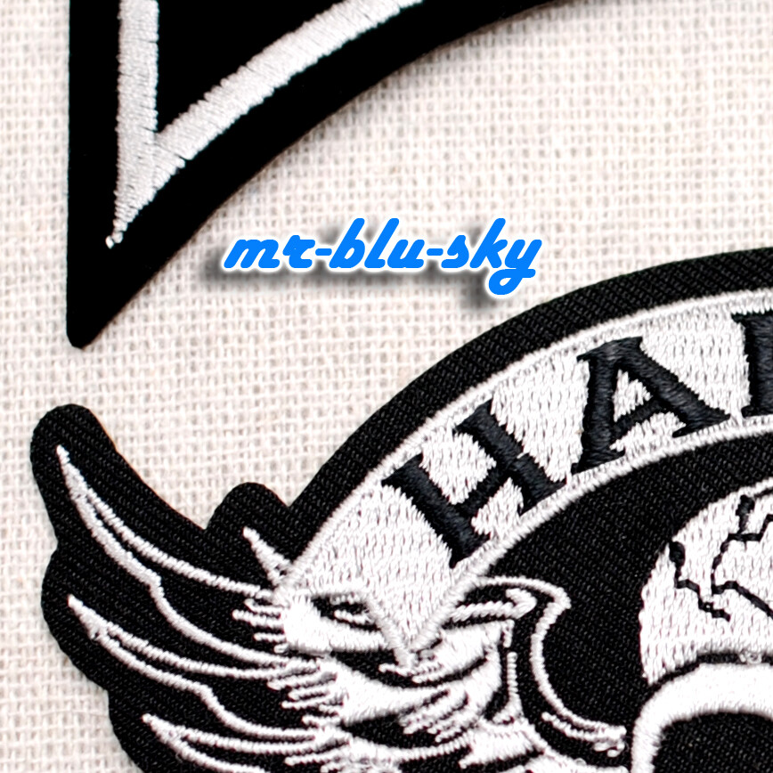 Small Life & Winged Skull Silver Patch Set ~ Harley Davidson Owners Group HOG