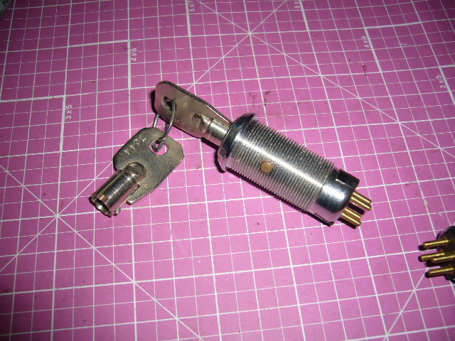 Key Switch, ACE, Round barrel Key Type, 3 Position, 4 pin connection, NEW-no nut