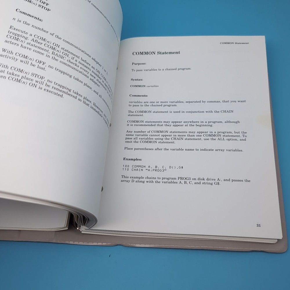 Microsoft GW-BASIC User's Guide and User's Reference Manual in Binder 1986