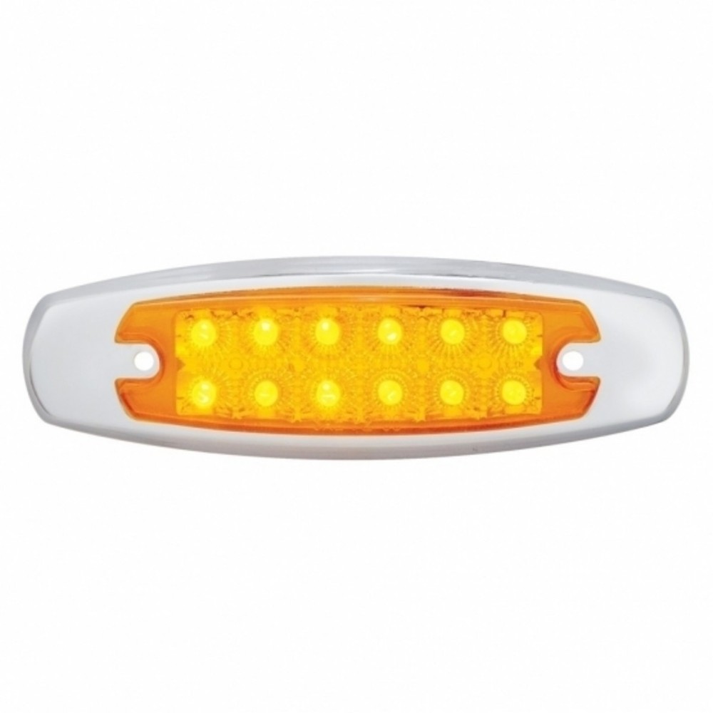 Amber LED/lens Reflector Rectangular Light With Bezel (Clearance/Marker) 12 LEDs