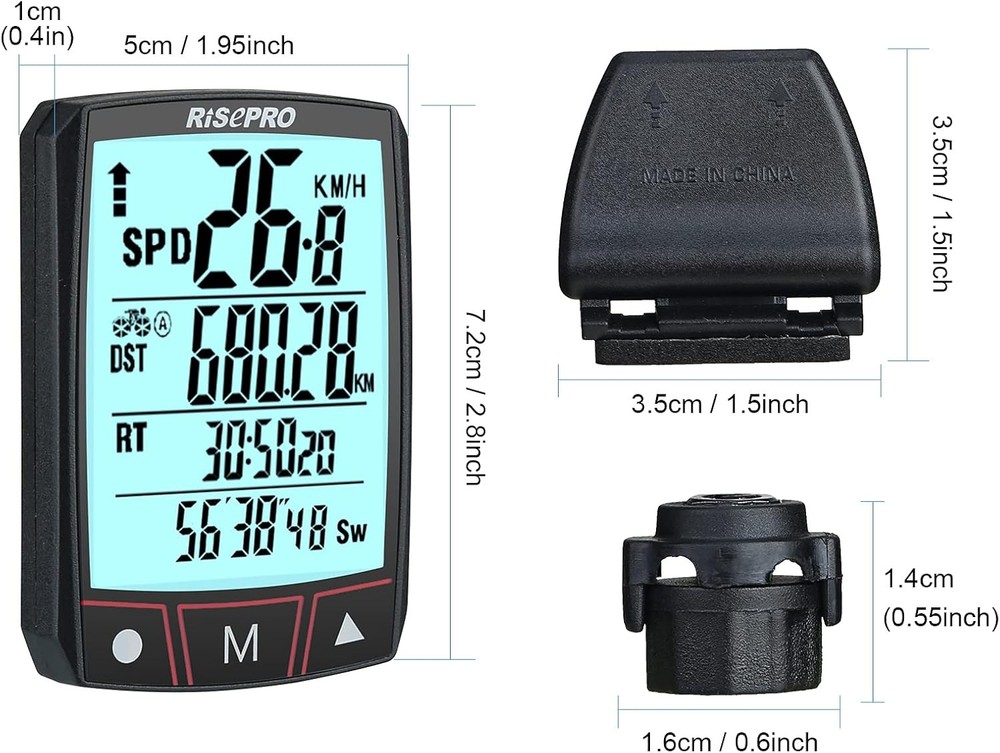 Wireless Speedometer & Odometer for Bicycles - Waterproof Digital Bike Computer