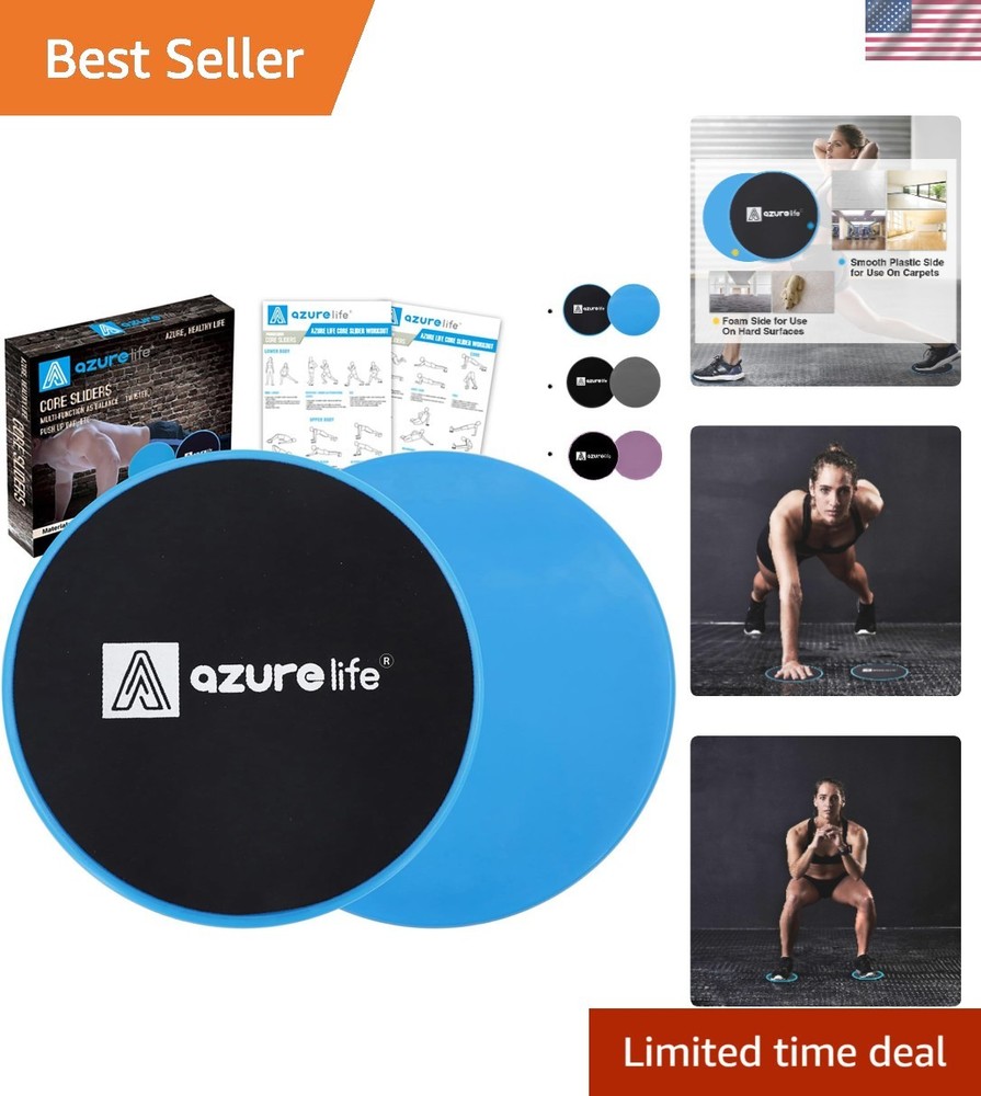 Exercise Core Sliders, Dual Sided Exercise Gliding Discs Use on Carpet or Har...
