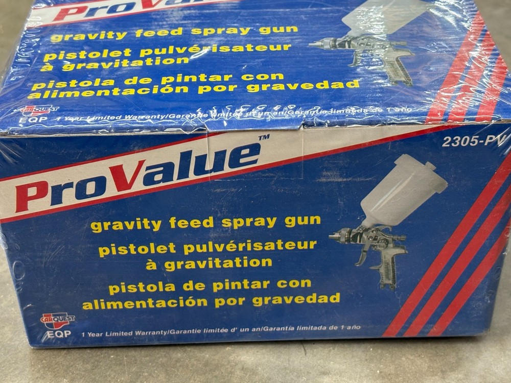 Pro Value 2305-PV Standard Gravity Feed Spray Gun Kit with Cup 8" - 10" Pattern^