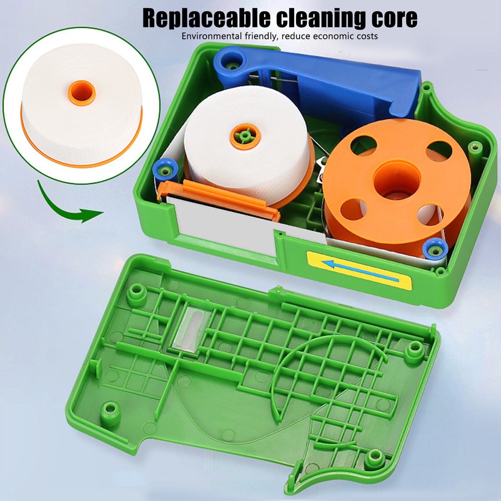 Fiber Optic Cleaning Box Efficient Optical Fiber Connector Cleaner ABS Portable