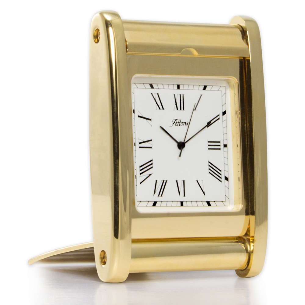 900510 Altona High Quality Solid Brass Gold Finished Miniature Timepiece Clock