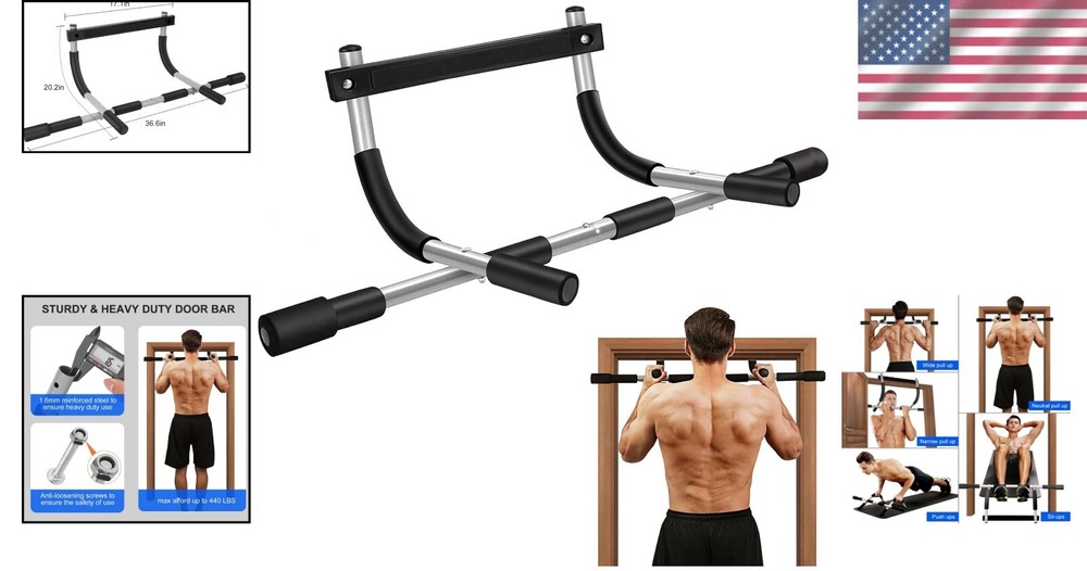 Quick Install Door Pull Up Bar – Adjustable Width for Total Upper Body Workout