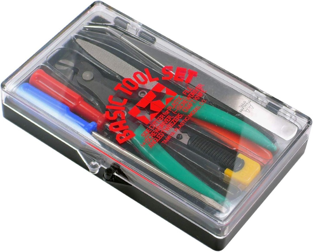 6 Pc Basic Hobby Tool Set Tamiya 74016 Cutters Tweezers Screw Drivers Cut Knife