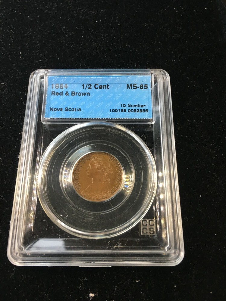 1864  CCCS Graded Nova Scotia  ¢1/2 Cent, **MS-65** #2885