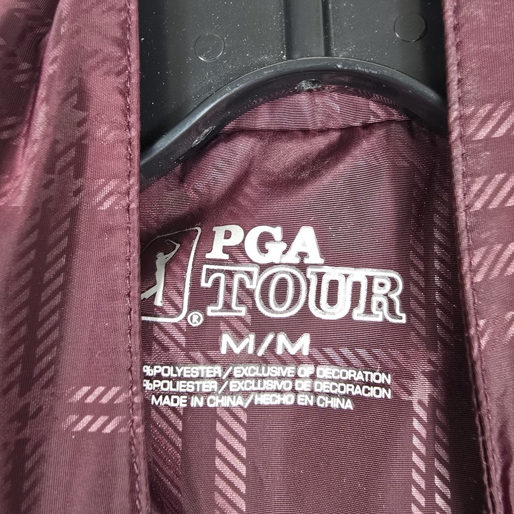 PGA Tour Plaid Windbreaker Medium Golf Jacket Zip Lined Pockets