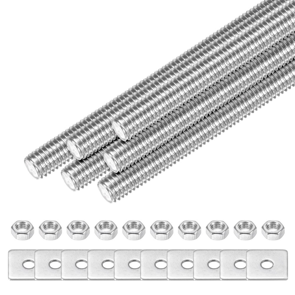 5-Set Fully Threaded Rod, M5x80mm Right Hand Thread Bar Studs with Nuts