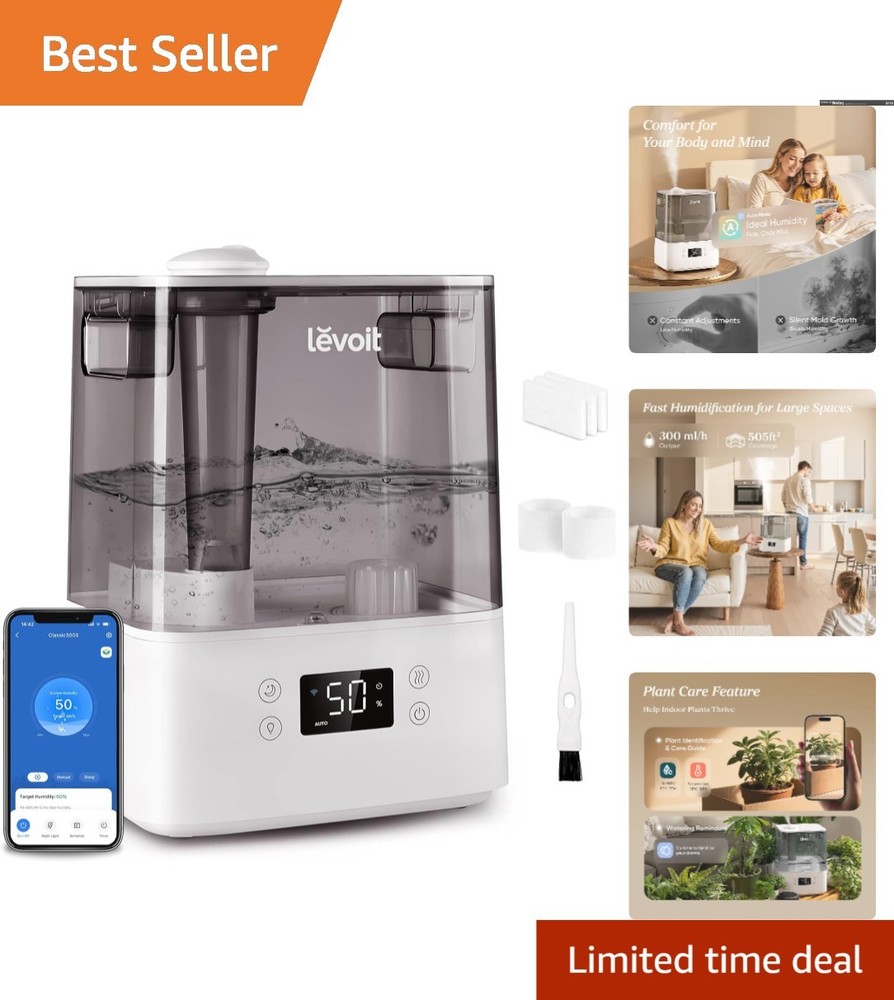 6L Smart Humidifier & Diffuser for Baby and Plants - Whisper-Quiet Operation