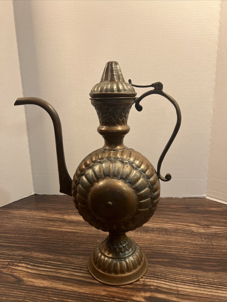 Antique Middle Eastern Copper Teapot,, Ewer, Coffee Pot 15 Inches. A
