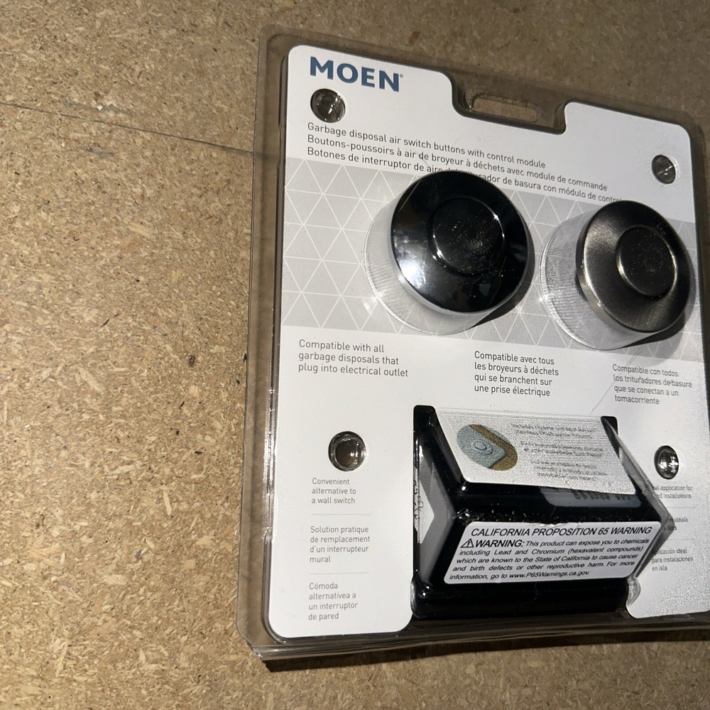 Moen Garbage Disposal Controller Base with Chrome and Spot Resist Stainless Air