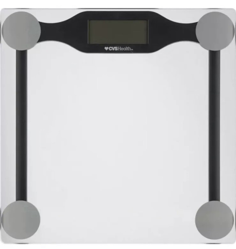 CVS Electronic Digital Body Scale Weight Bathroom Glass