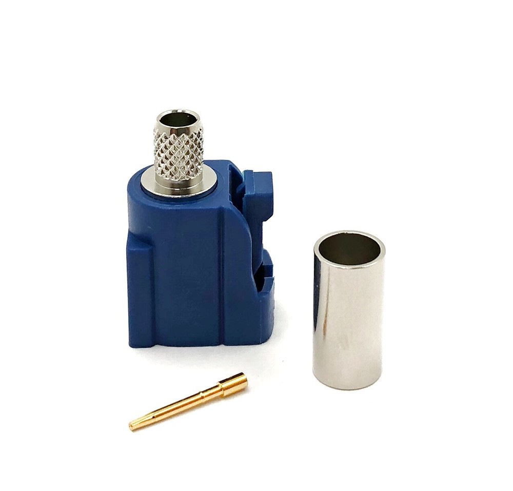 10pcs Auto FAKRA Straight Jack Crimp RG58 Code C Blue GPS Telematics Navigation