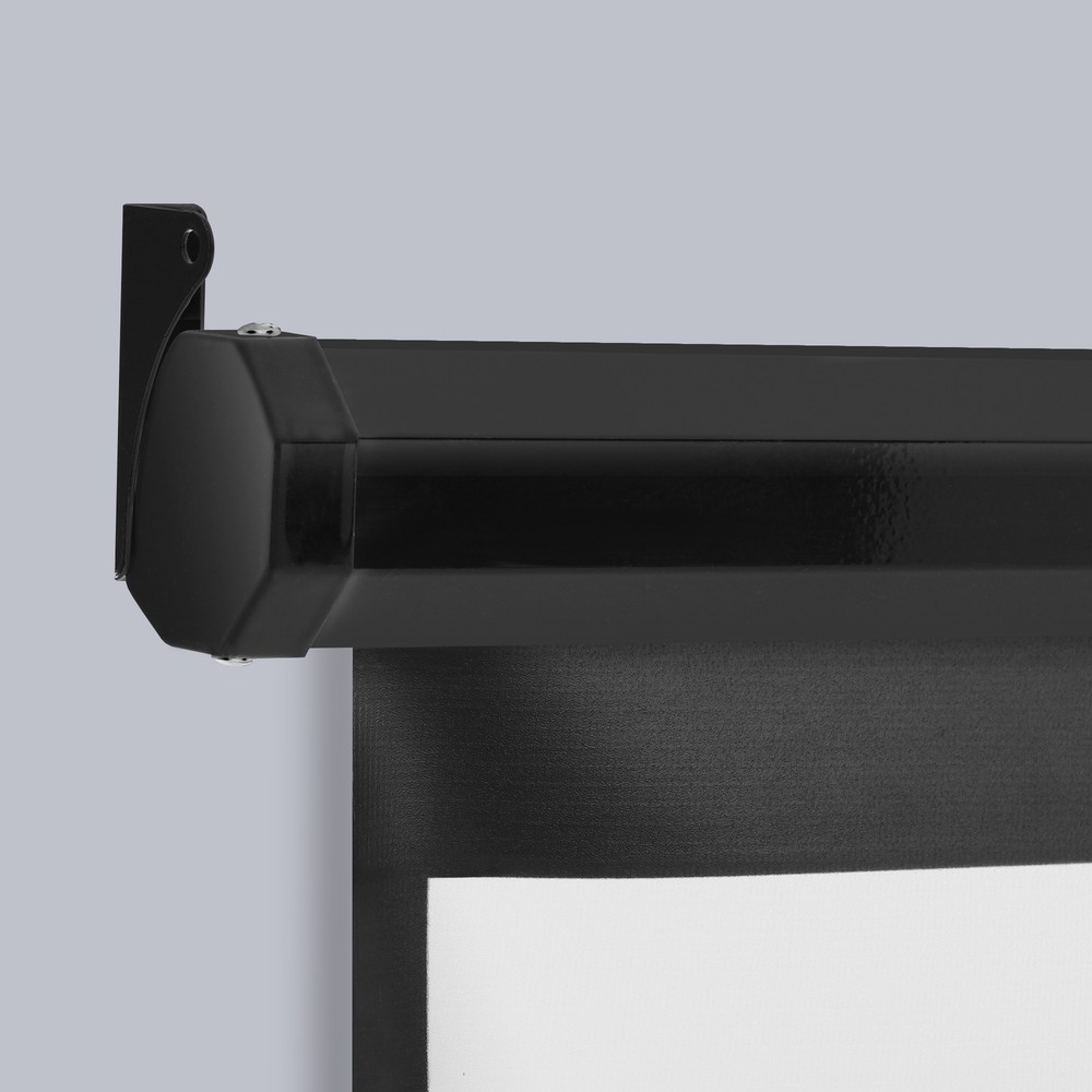 Projector Screen 72 Inch Diagonal Projection Screen Manual Pull Down 4:3HD Black