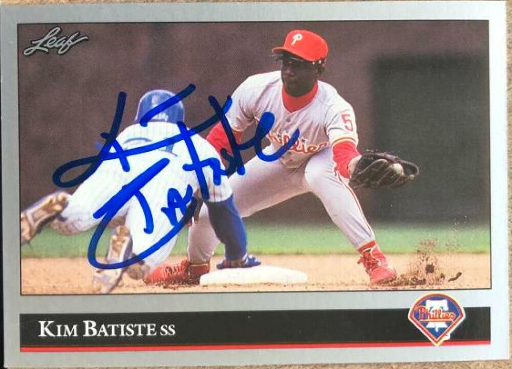 Kim Batiste Autographed 1992 Leaf #421