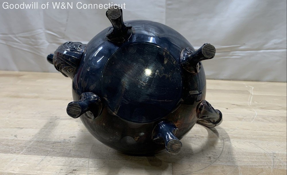 E.G. Webster & Son Silver Plate Coffee Pot Footed Victorian Style 11.5" H