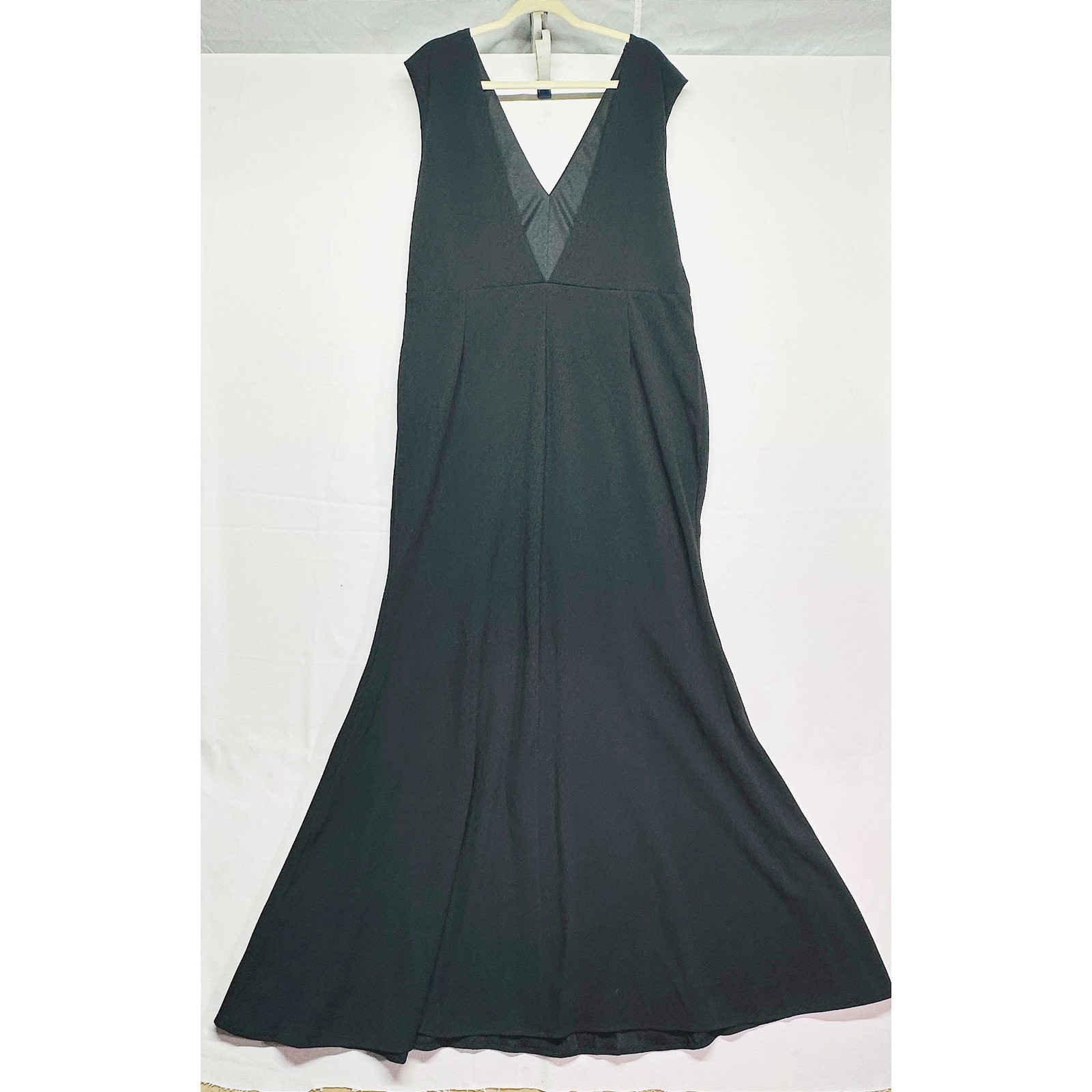 Vow'd Black Cassava V-Neck Bow Accent Side Zip Mermaid Gown Dress Womens 22