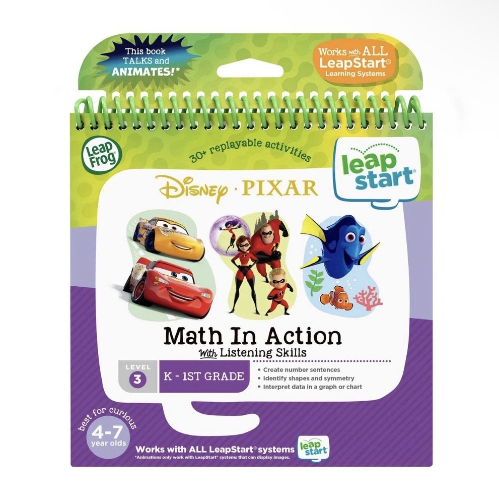 Leap Frog Leapfrog LeapStart Pixar Math Activity Book Level 3, Ages 4-7 New