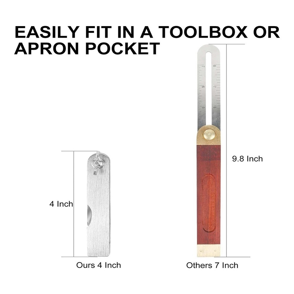 Sliding T-Bevel Protractor 4 Inch Bevels Angle Adjustable Carpenter5972