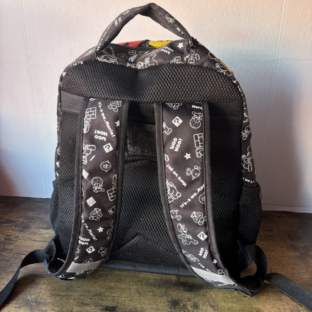 Super Mario Bookbag Backpack Black “?” 2021 Nintendo pre-owned