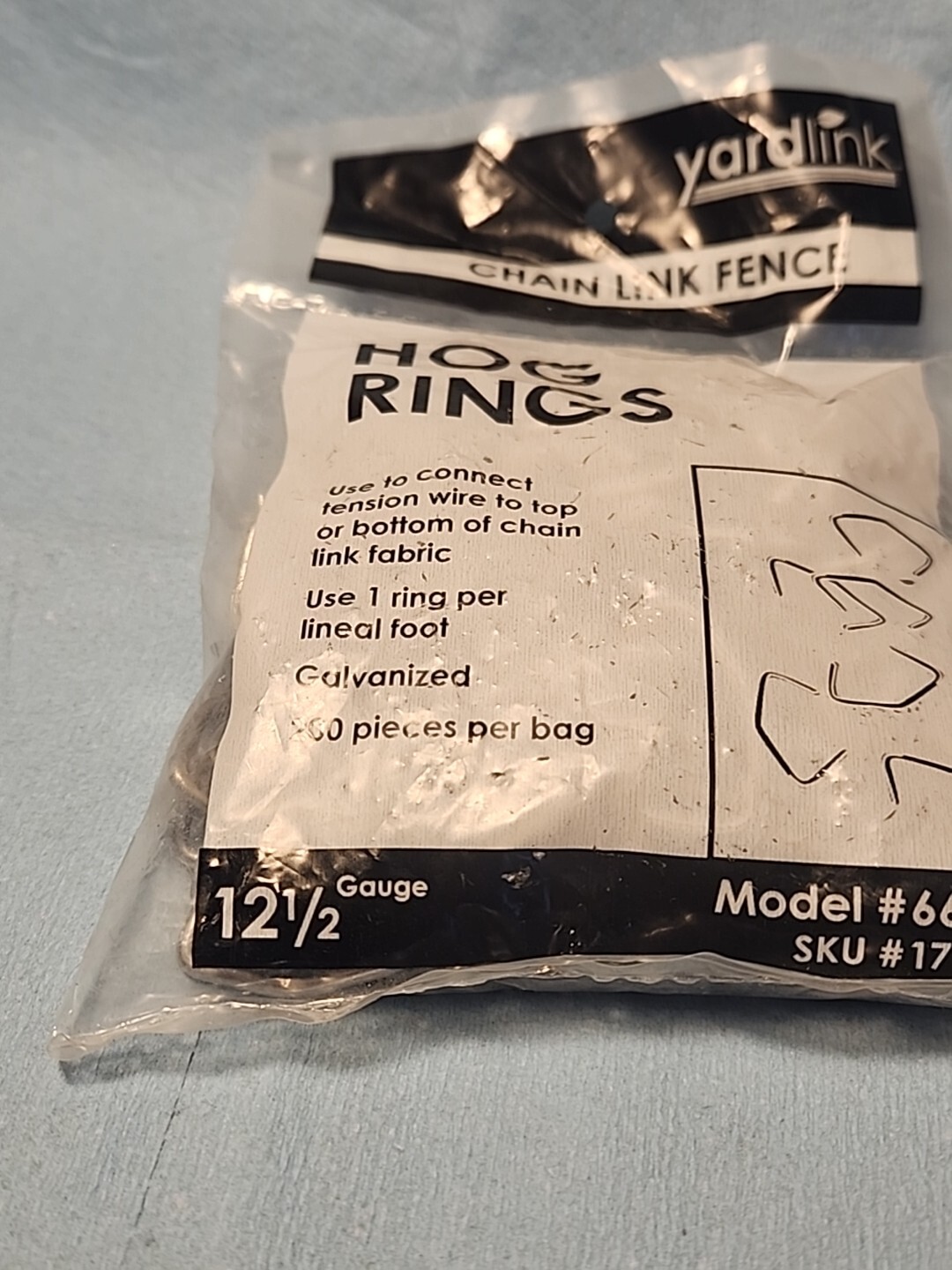 YardLink Chain Link Fence Galvanized Hog Rings (200-Pieces/Bag) New