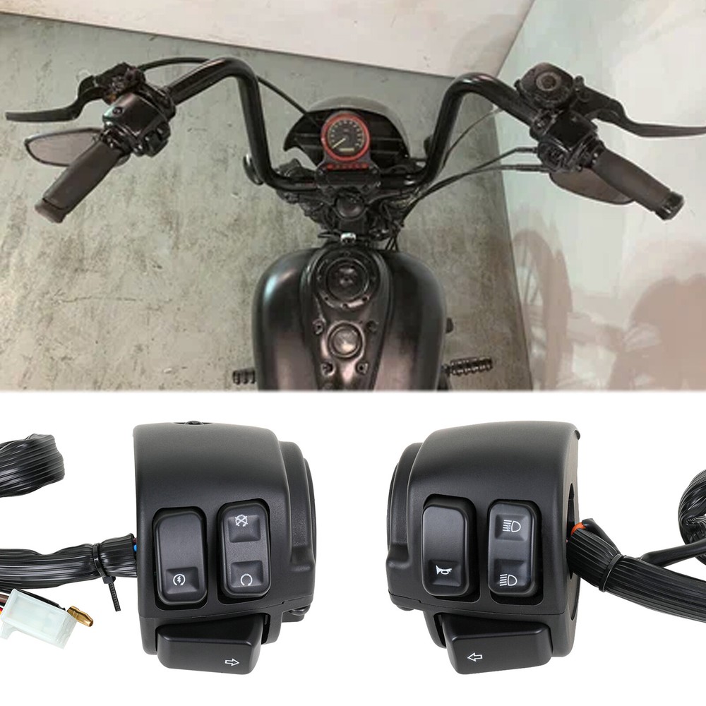 For Harley 96-12 Dyna Super Glide EFI Pair 1" Handlebar Switch Gear Control Kit