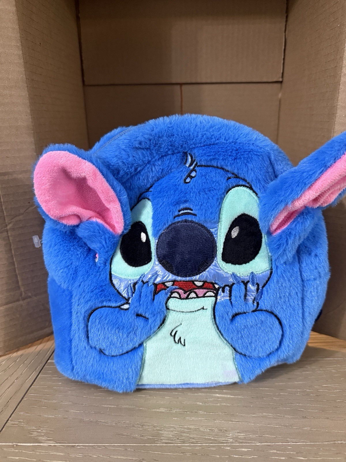 Disney Stitch Mini Backpack Blue Plush Lilo & Stitch Fur Bag