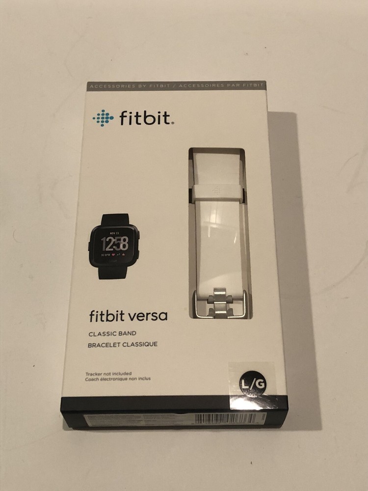 Fitbit Versa Smart Watch, Black/Black Aluminium, Plus White Replacement Band