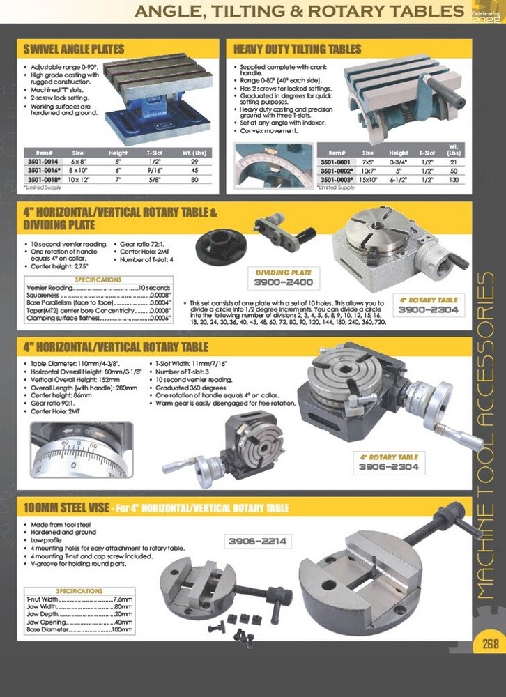 6" HORIZONTAL/VERTICAL ROTARY TABLE (3906-2306)