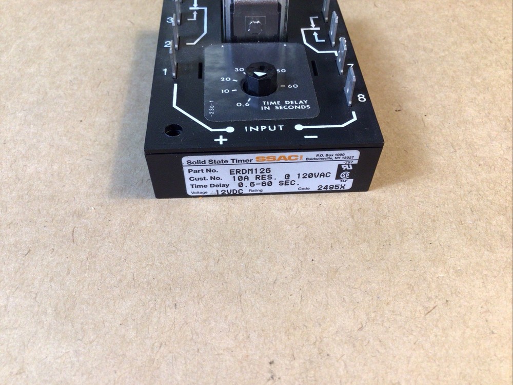SSAC 10A 120VAC 0.6-60 SEC Time Delay Solid State Timer ERDM126