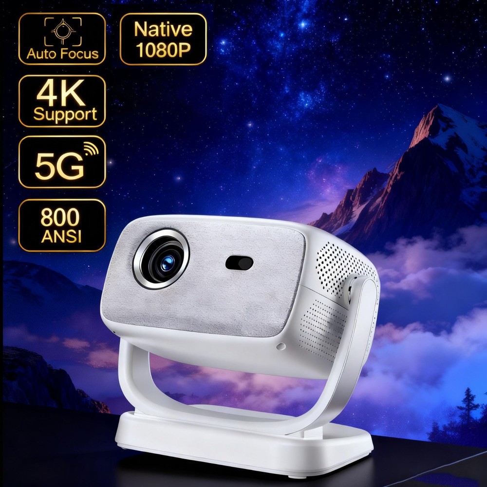 Projector Auto Focus Projector Projector with Wifi and Bluetooth Portable Projec