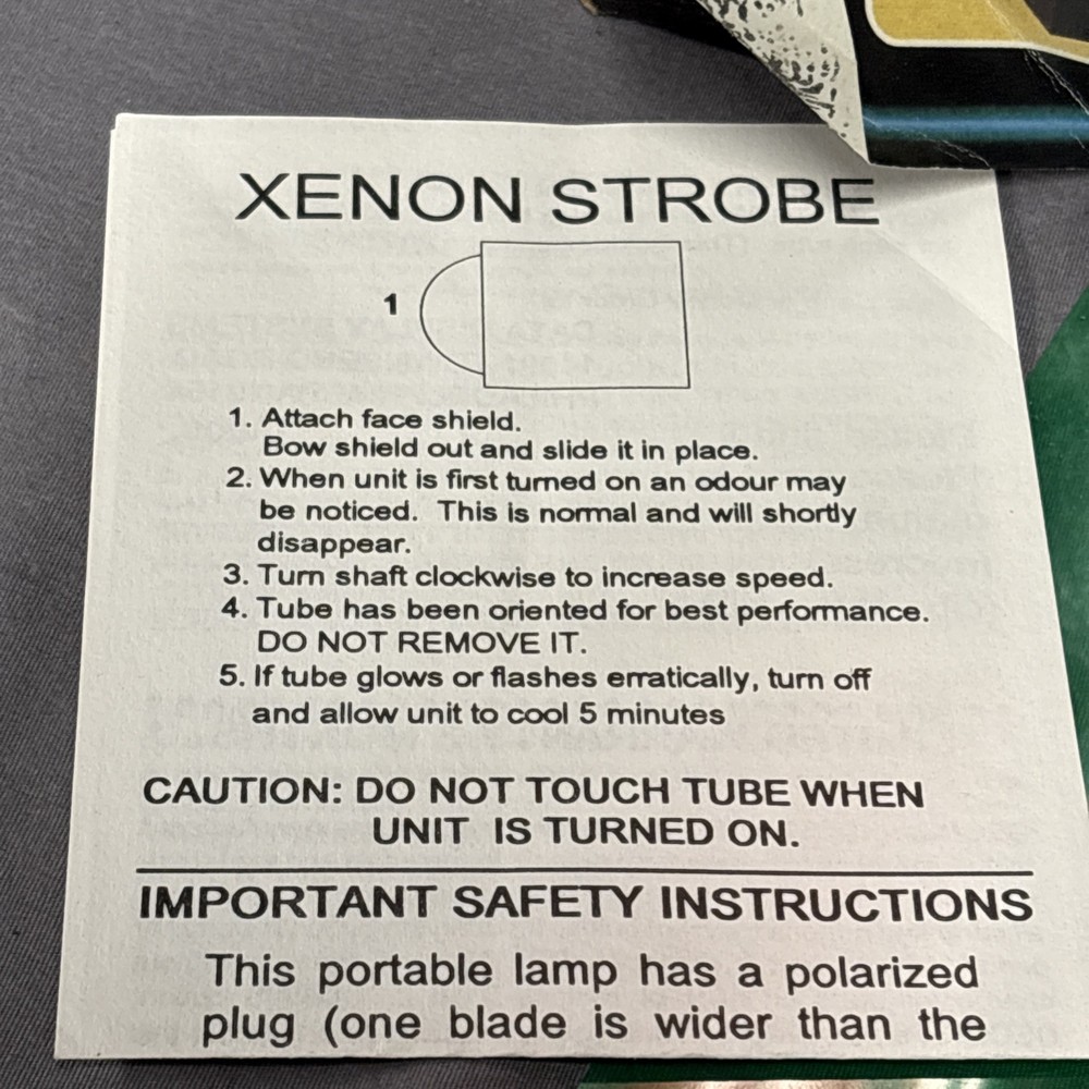 Vintage Xenon Strobe Light Model 1005 Variable Speed Tested Works