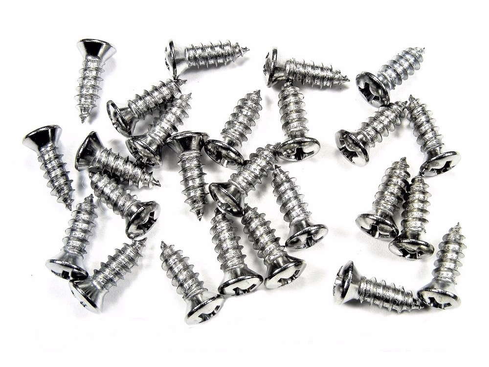 GM Chrome Interior Trim Screws- #8 x 1/2" Long- #6 Oval Head- 25 screws- #278