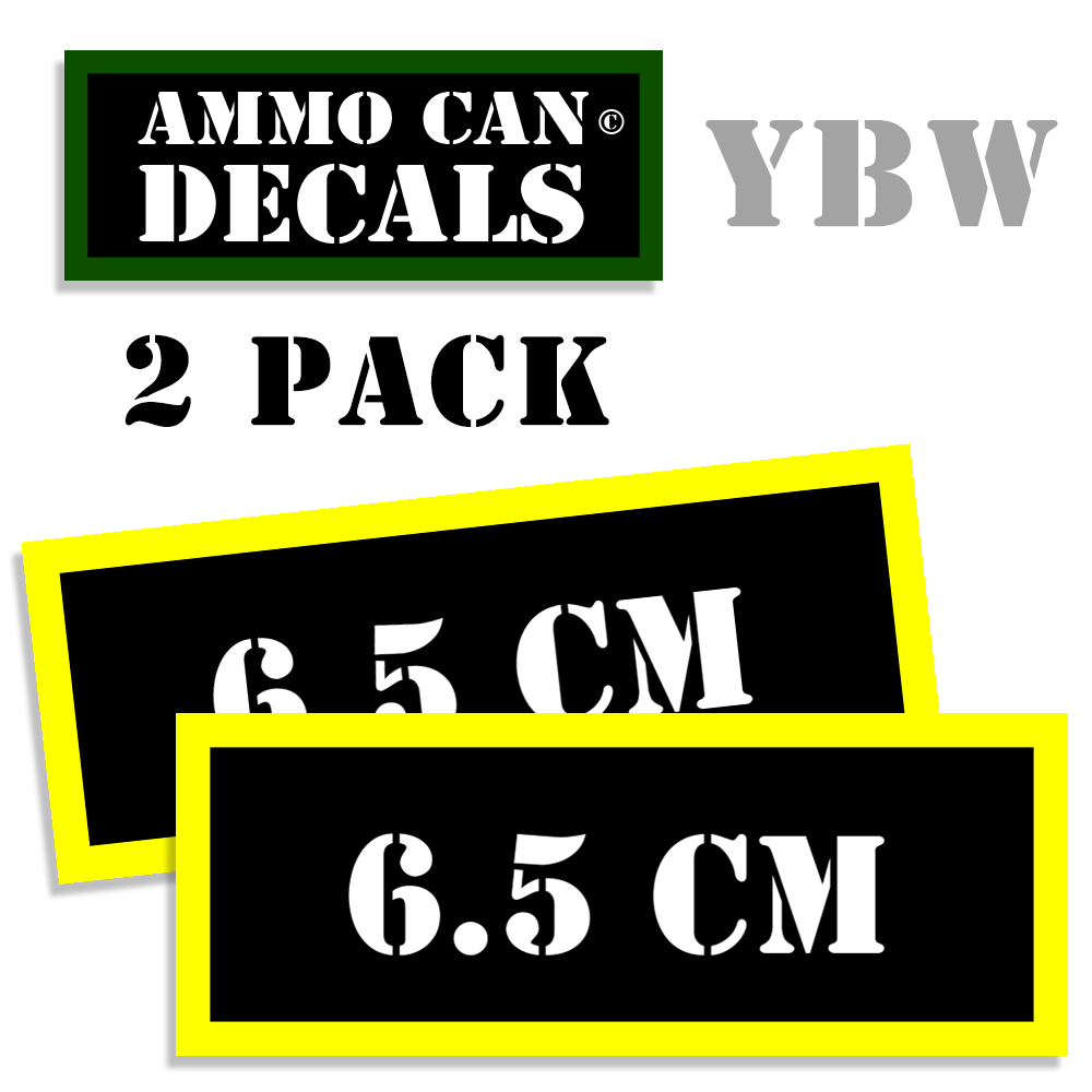 6.5 CM Ammo Label Decals Box Stickers decals - 2 Pack BLYW