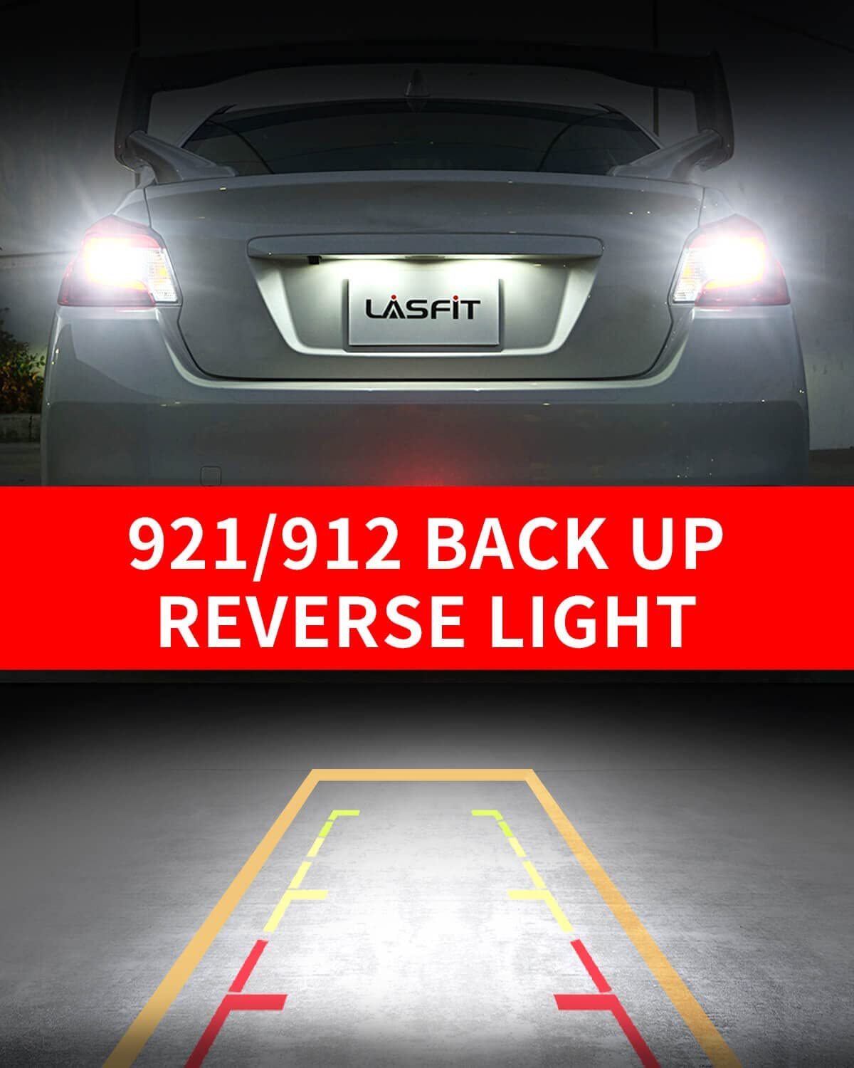 LASFIT LED Reverse Back Up Light Bulb 921 912 W16W T15 906 916 Super White 6000K