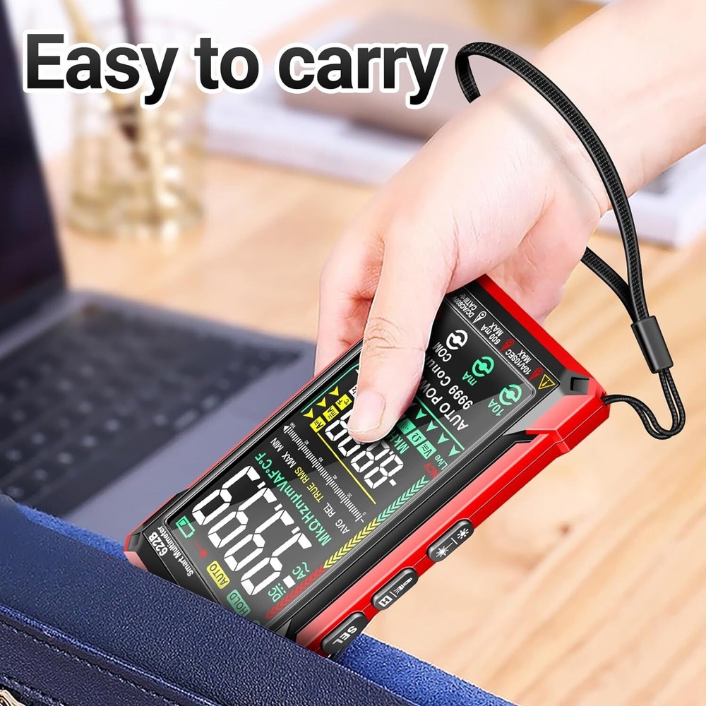 Digital Multimeter Tester TRMS 9999Counts Smart Auto-Ranging Rechargeable Ant...