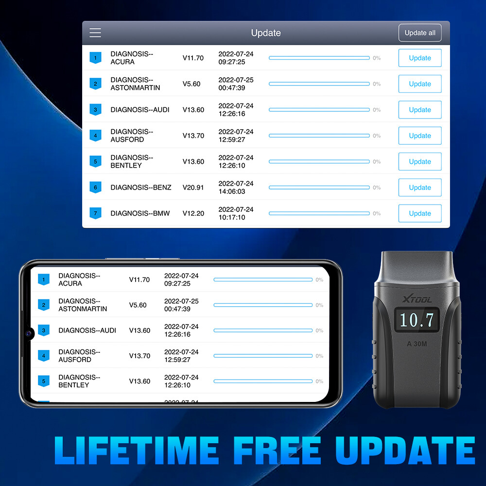 2026 XTOOL A30M V2.0 Bluetooth Bidirectional OBD2 Scanner Full Diagnostic Tool