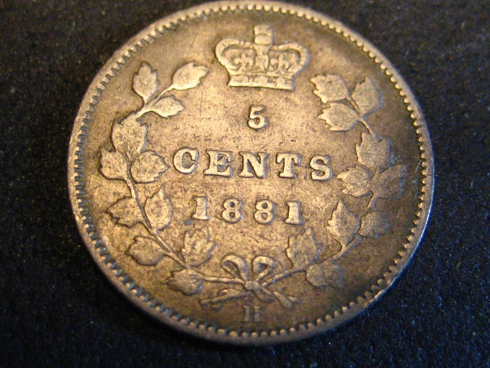 1881-H Canadian 5 Cent Silver