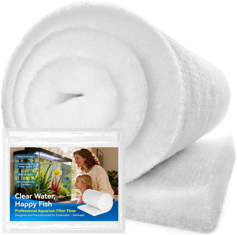 Borlech Aquarium Filter Floss Pad - Mechanical & Polishing Polyester Media for F