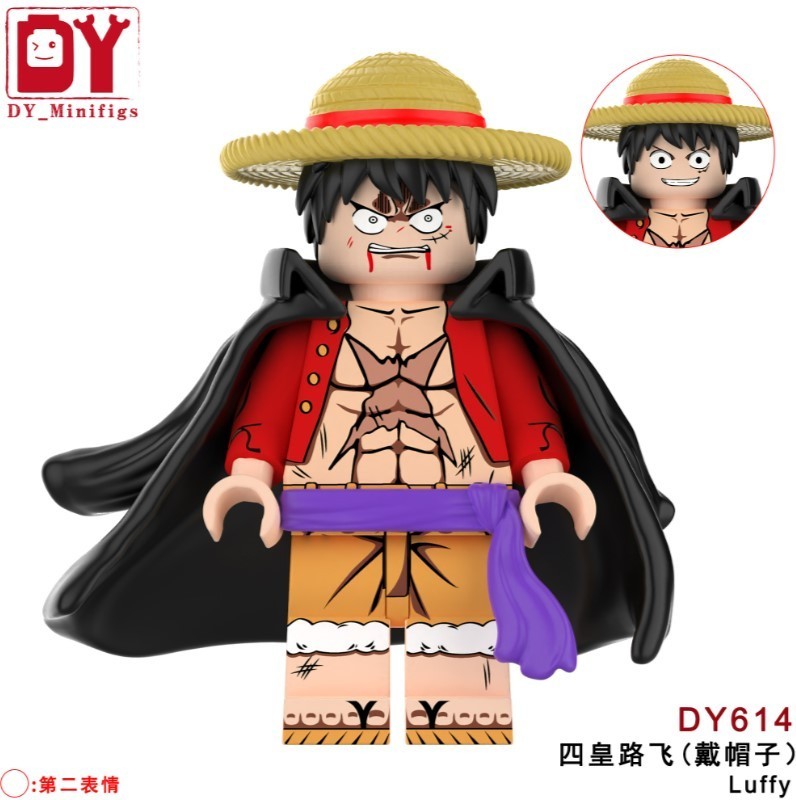 2 inch Custom, Luffy  Miniature Figure with Base, New/Mint
